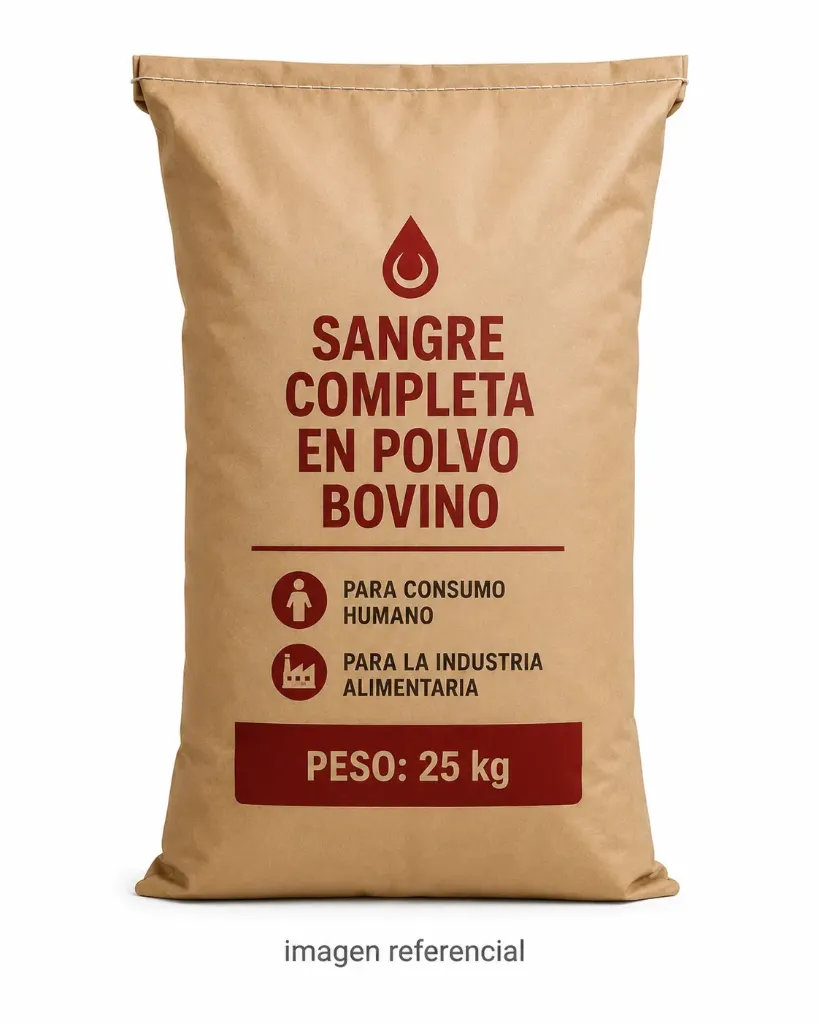 SANGRE COMPLETA EN POLVO BOVINO CONSUMO HUMANO